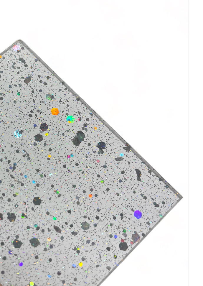Silver Holographic Dots on Clear